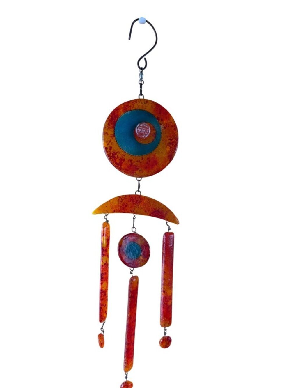 Bedrock Industries Inc Recycled Glass Garden Sun Catcher Art Orange Yellow Aqua
